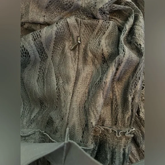 Lafayette 148 New York Hayden Wave Lace Black Long Sleeve Midi Dress Size 14 - Picture 7 of 10